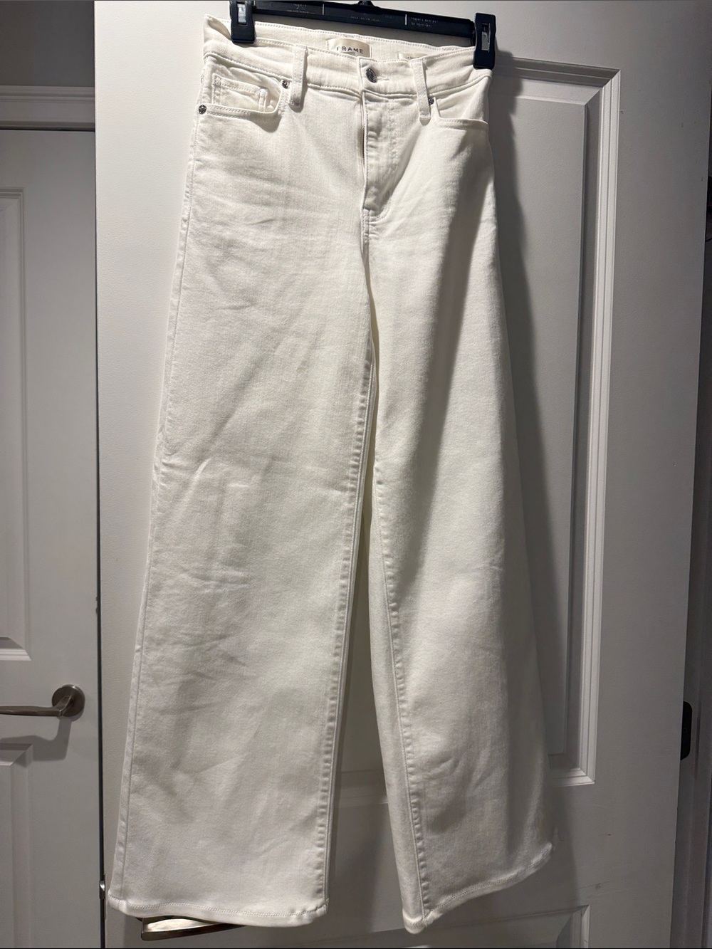 Frame Denim Cream Wide-Leg Jeans